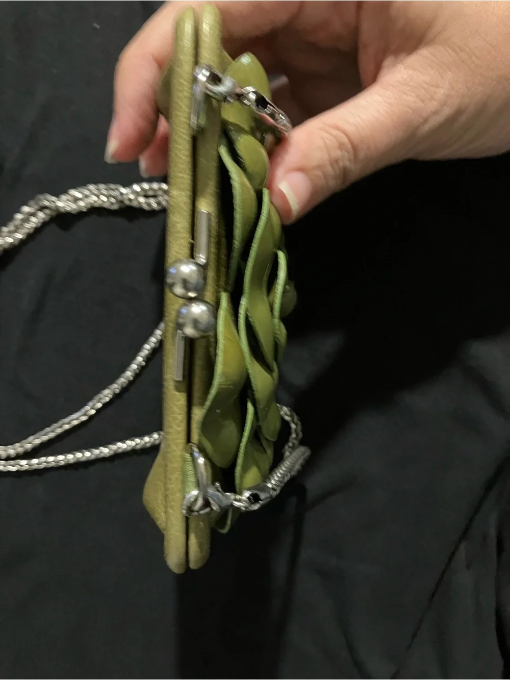 Brighton Olive Green Floral Appliqué Rosalie Crossbody - Picture 10 of 11